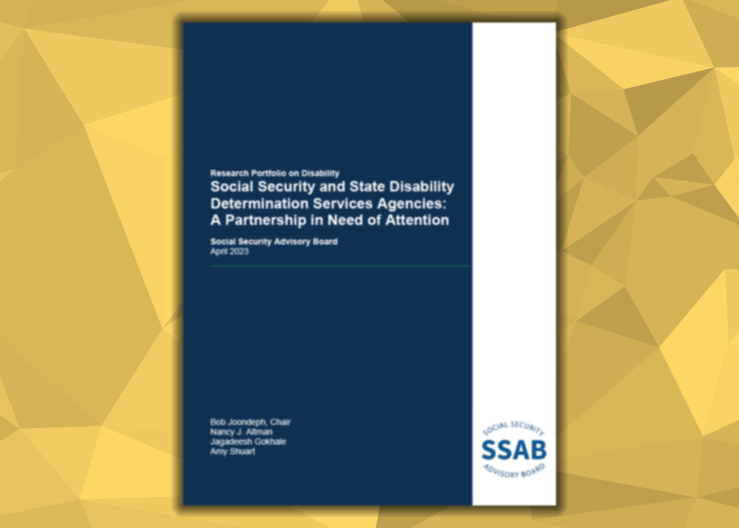 A blurred screencap of the cover of a report from SSAB on the relationship between SSA and DDS.