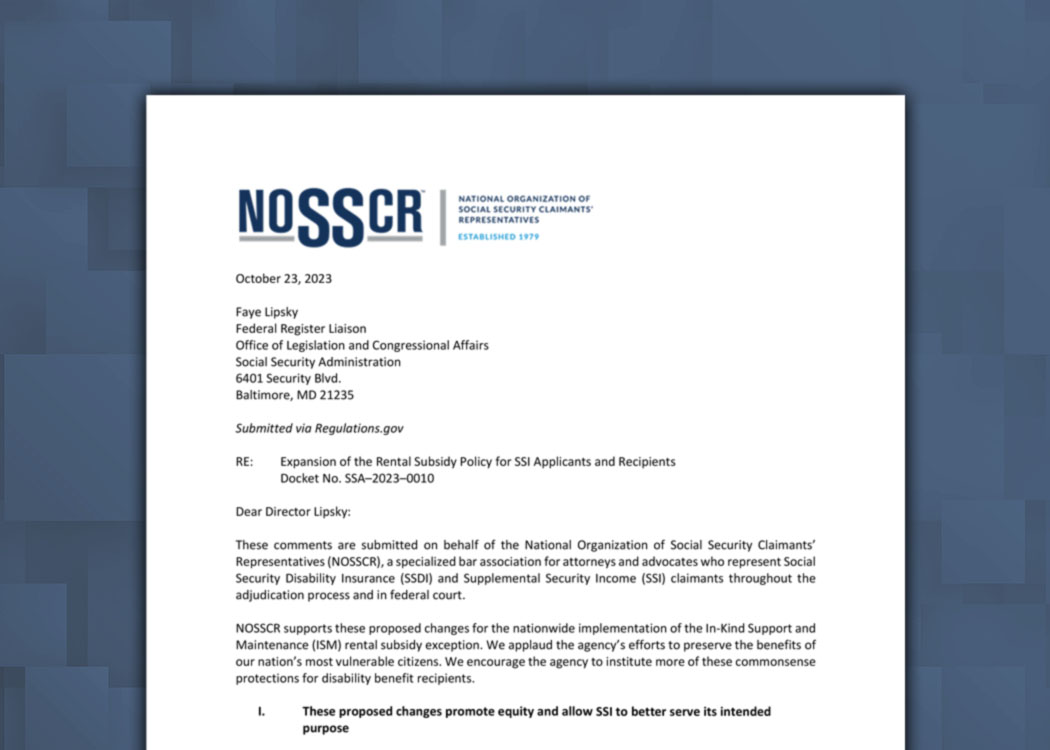 A screenshot of a comment letter on an abstract blue background featuring floating squares.